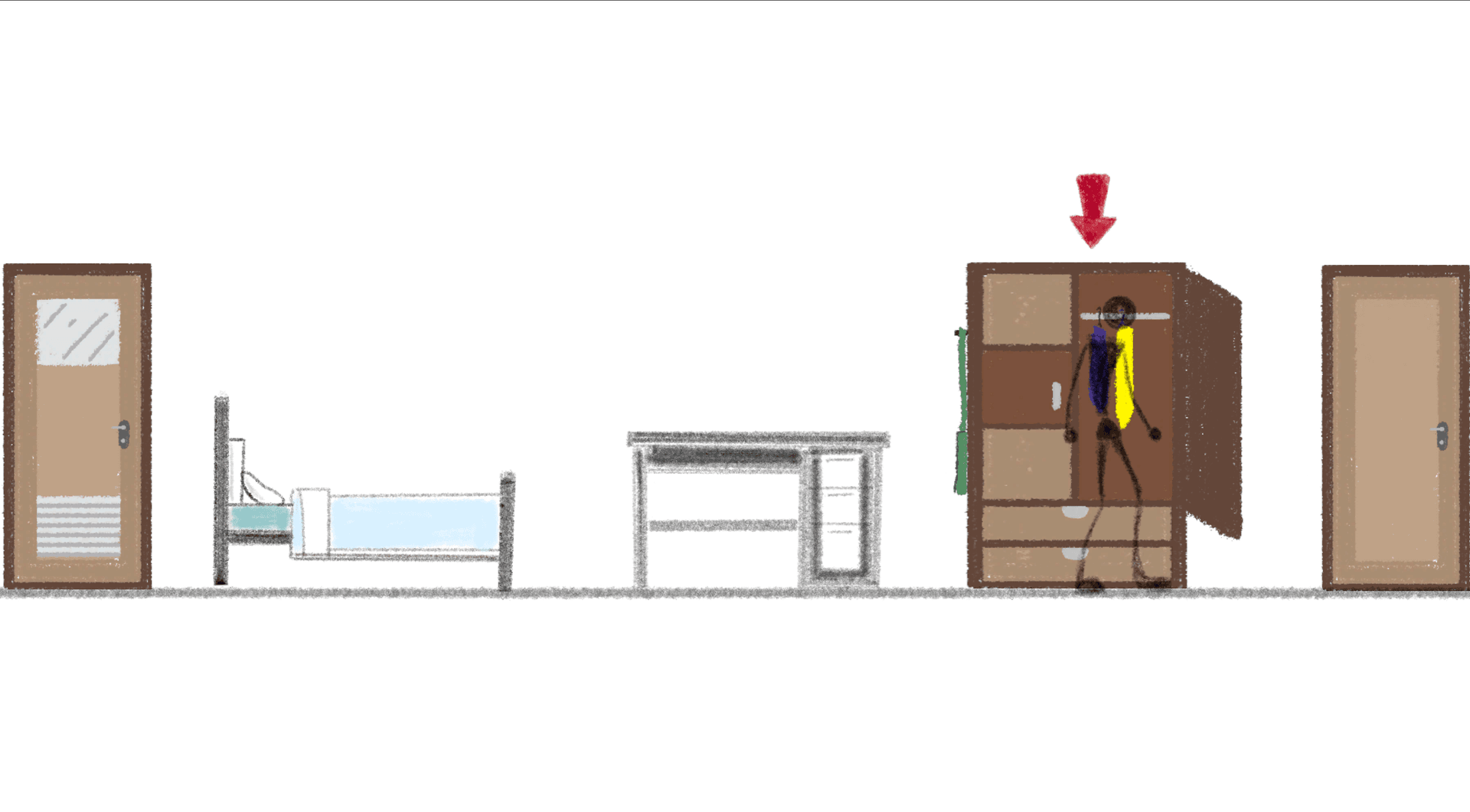 Opening wardrobe